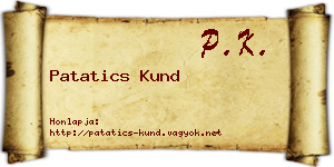 Patatics Kund névjegykártya